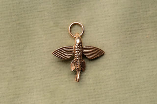 Vintage Gold Flying Fish Charm, London 1969