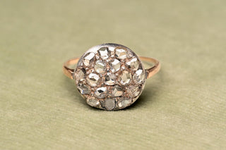 Antique German Rose-Cut Diamond Cluster Ring, c.1900