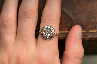 Antique German Rose-Cut Diamond Cluster Ring, c.1900