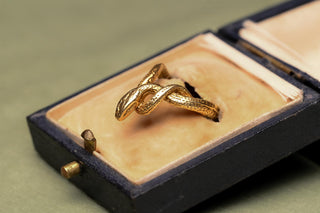 Antique French 18K Gold Intertwined Snake Ring, c.1910