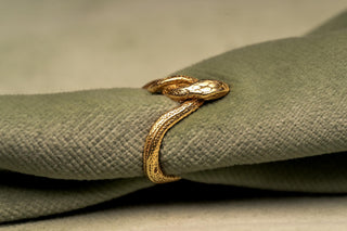 Antique French 18K Gold Intertwined Snake Ring, c.1910