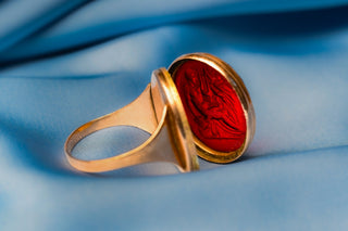 Bezel hinged open to reveal the secret compartment