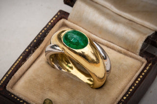 Vintage French Modernist Emerald Ring-Ravensbury Antiques