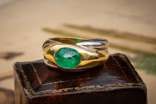 Vintage French Modernist Emerald Ring-Ravensbury Antiques