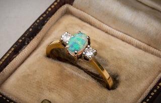 Edwardian Style Opal and Diamond Ring-Ravensbury Antiques
