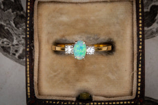 Edwardian Style Opal and Diamond Ring-Ravensbury Antiques