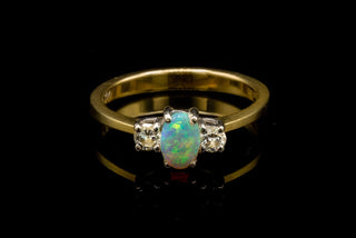 Edwardian Style Opal and Diamond Ring-Ravensbury Antiques