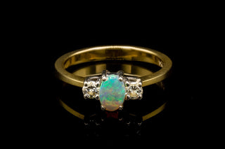 Edwardian Style Opal and Diamond Ring-Ravensbury Antiques