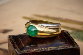 Vintage French Modernist Emerald Ring-Ravensbury Antiques