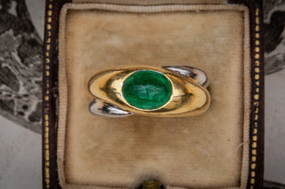 Vintage French Modernist Emerald Ring-Ravensbury Antiques