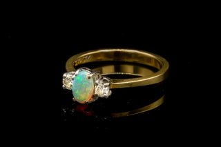 Edwardian Style Opal and Diamond Ring-Ravensbury Antiques