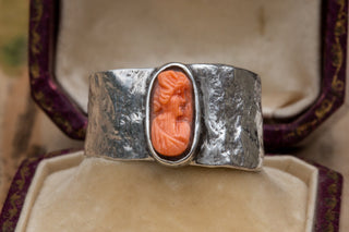 Victorian Coral Cameo Conversion Ring-Ravensbury Antiques