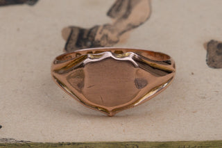 Edwardian Rose Gold Shielded Signet-Ravensbury Antiques