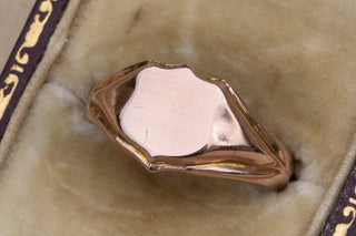 Edwardian Rose Gold Shielded Signet-Ravensbury Antiques