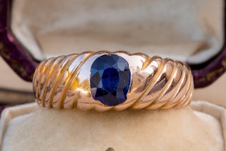 Victorian Royal Blue Sapphire Rose Gold Ring-Ravensbury Antiques