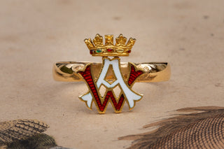 Edwardian Gold Royal Cypher Presentation Ring-Ravensbury Antiques