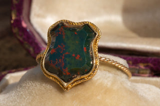 Victorian Bloodstone Shielded Signet Ring-Ravensbury Antiques