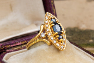 Vintage French Sapphire and Diamond Ring-Ravensbury Antiques