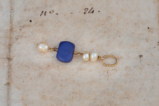 Vintage Lapis Lazuli and Pearl Drop Pendant-Ravensbury Antiques