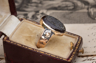 18th Century Garnet Intaglio Signet Ring-Ravensbury Antiques