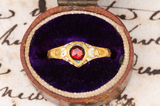 Renaissance Enamelled Rose Cut Garnet Ring-Ravensbury Antiques