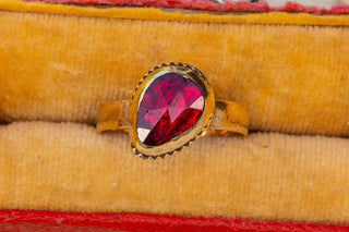 Catalan 18th Century Foiled Garnet Ring-Ravensbury Antiques