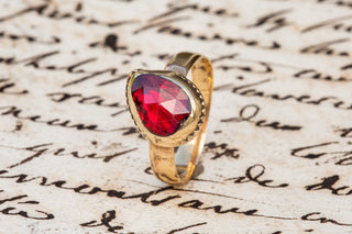 Catalan 18th Century Foiled Garnet Ring-Ravensbury Antiques