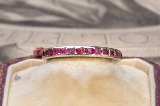 French Art Deco Platinum & Ruby Eternity Ring-Ravensbury Antiques