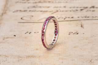 French Art Deco Platinum & Ruby Eternity Ring-Ravensbury Antiques