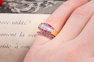 French Art Deco Platinum & Ruby Eternity Ring-Ravensbury Antiques