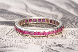 French Art Deco Platinum & Ruby Eternity Ring-Ravensbury Antiques