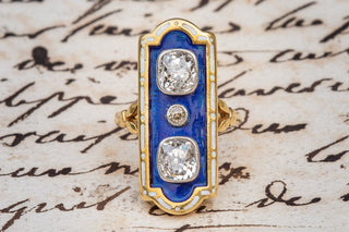 Belle Époque Diamond and Enamel Ring-Ravensbury Antiques