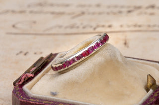 French Art Deco Platinum & Ruby Eternity Ring-Ravensbury Antiques