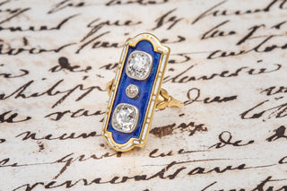 Belle Époque Diamond and Enamel Ring-Ravensbury Antiques