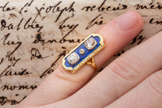 Belle Époque Diamond and Enamel Ring-Ravensbury Antiques