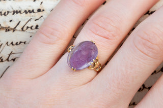 French 19th Century Amethyst Cameo Ring-Ravensbury Antiques