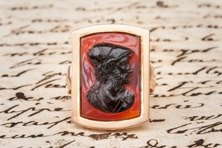 French 19th Century Hardstone Cameo Ring-Ravensbury Antiques