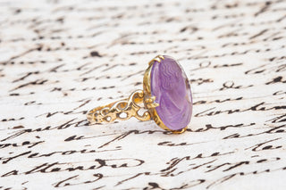 French 19th Century Amethyst Cameo Ring-Ravensbury Antiques