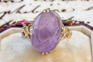 French 19th Century Amethyst Cameo Ring-Ravensbury Antiques