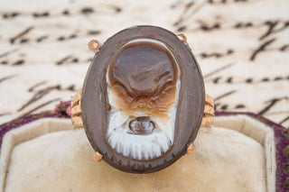 Georgian Hardstone Mask Cameo Ring-Ravensbury Antiques