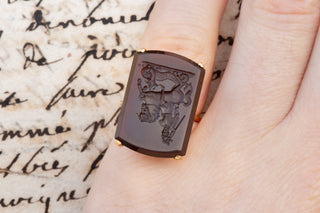 Vintage St George Agate Intaglio Ring-Ravensbury Antiques