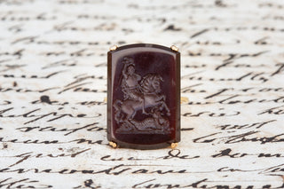 Vintage St George Agate Intaglio Ring-Ravensbury Antiques