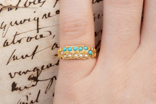 Victorian Seed Pearl and Turquoise Ring-Ravensbury Antiques