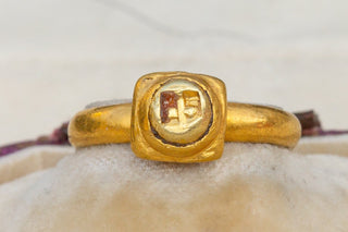 Ancient Roman Gold Ring with Coin-Ravensbury Antiques