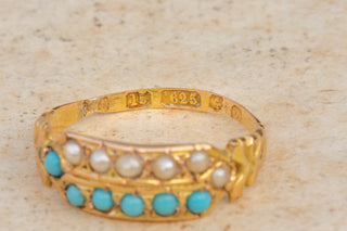 Victorian Seed Pearl and Turquoise Ring-Ravensbury Antiques