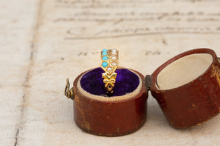 Victorian Seed Pearl and Turquoise Ring-Ravensbury Antiques