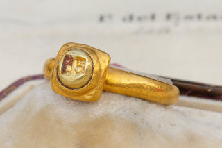 Ancient Roman Gold Ring with Coin-Ravensbury Antiques