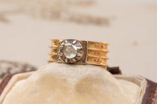 Georgian 18K Rose Cut Diamond Solitaire-Ravensbury Antiques