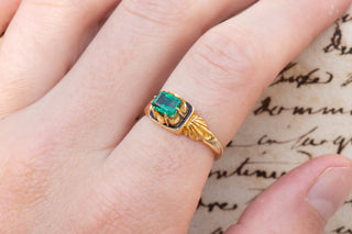 Victorian Green Paste and Enamel Ring-Ravensbury Antiques