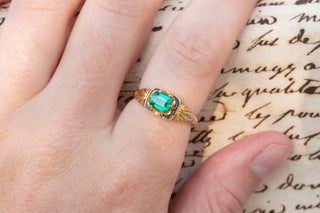 Victorian Green Paste and Enamel Ring-Ravensbury Antiques